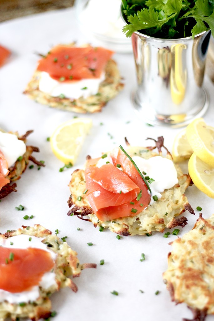 Baked Shredded Potato Pancakes with Greek Yogurt and Smoked Salmon ...